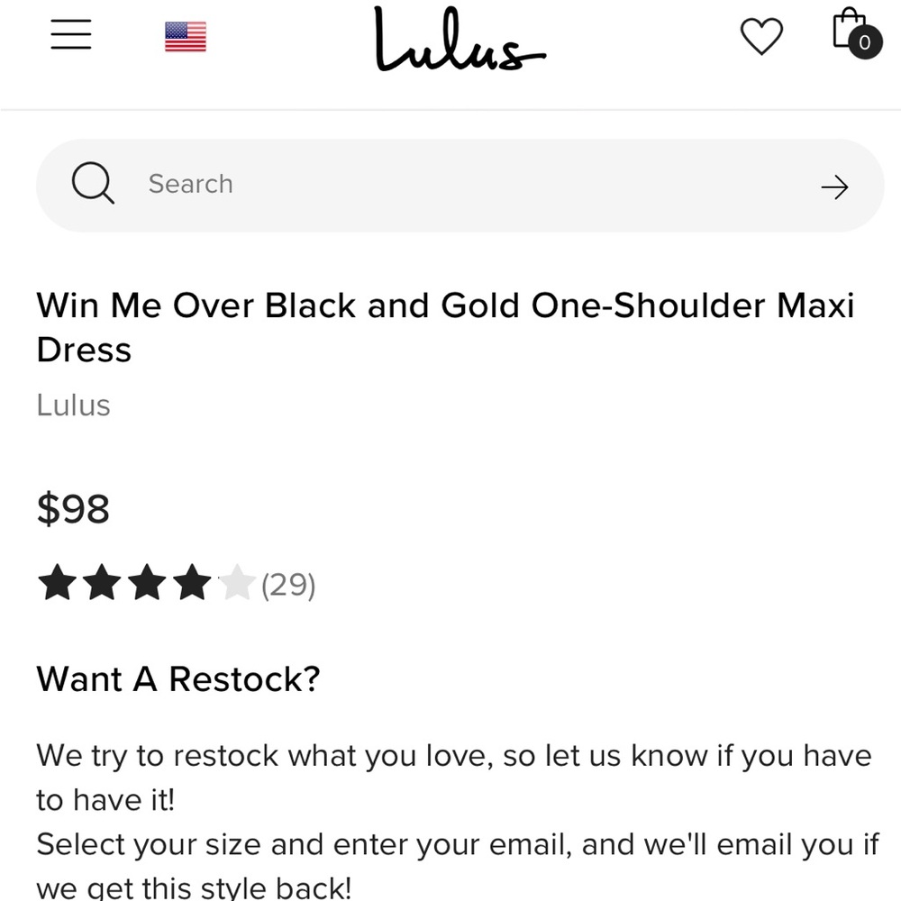 Lulu's Win Me Over Black and Gold One-Shoulder Maxi Dress/prom dress - Picture 12 of 12